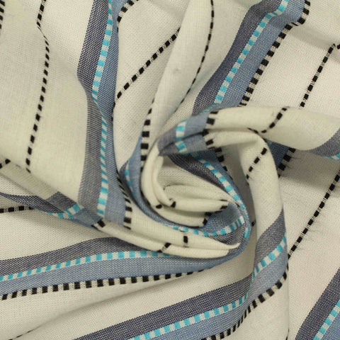White Horizontal-Stripe Woven, Viscose