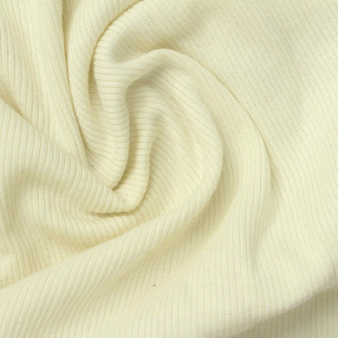 Polyester Cotton Stretch Rib Knit Fabric, 275 gsm, 175 cm — Yellow