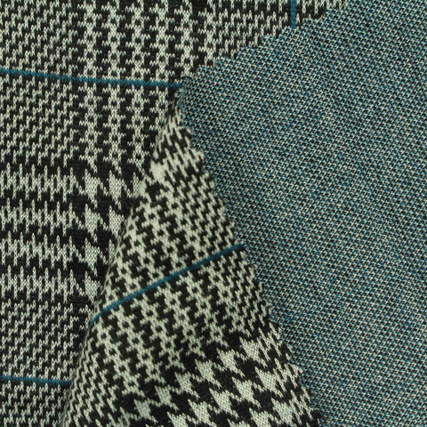 Black Houndstooth Jacquard, Polyester, 315 gsm
