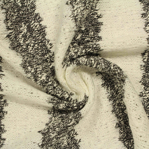 Black Vertical-Stripe Jacquard, Poly-Viscose, 275 gsm