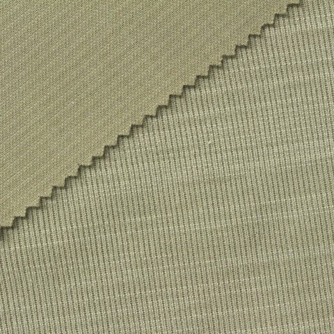 Slub Polyester Viscose Rib Knit Fabric, 280 gsm, 155 cm — Khaki