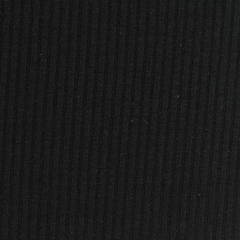 Black Rib Knit, Poly-Viscose