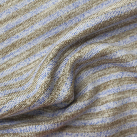 Light Blue Horizontal-Stripe Chunky Knit, Poly-Viscose