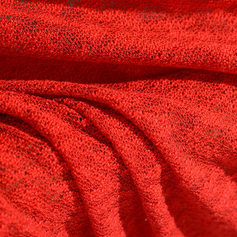 Jacquard 100% Polyester Knit Fabric, 134 gsm, 170 cm — Red