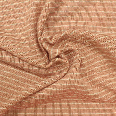 Peach Horizontal-Stripe Chunky Knit, Poly-Viscose