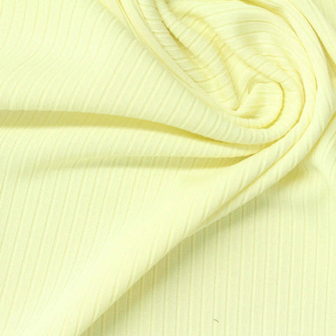 Pale Yellow Rib Knit, Polyester