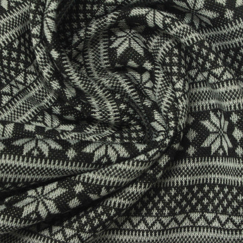 Black Geometric Jacquard, Polyester, 250 gsm