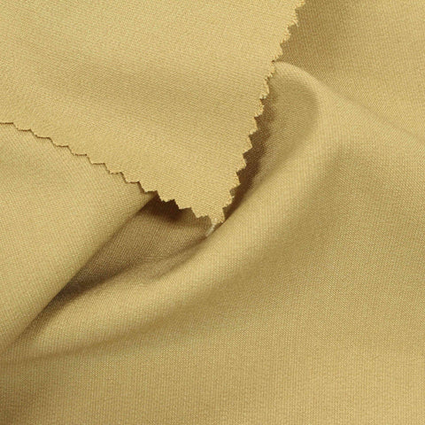Polyester Viscose Stretch Linen-Look Fabric, 228 gsm — Khaki