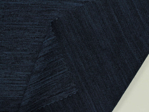Dark Blue Marl French Terry, Polyester, 178 gsm