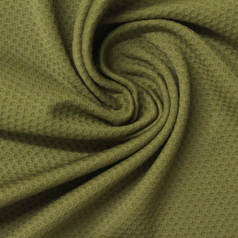 Olive Small-Honeycomb Waffle Knit, Polyester