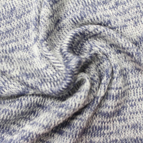 White Marl Chunky Knit, Viscose-Poly, 170 gsm