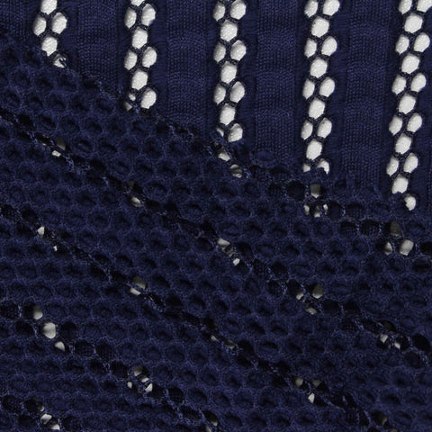 Dark Blue Openwork Warp Knit, Polyester