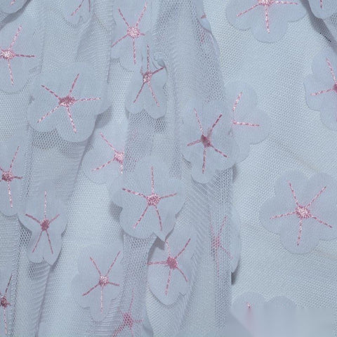 Light Blue Floral Chiffon, Polyester