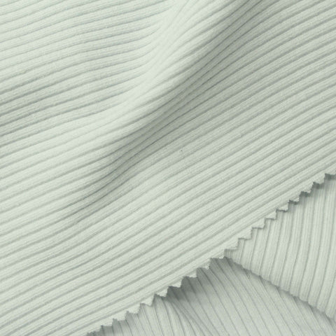 Cotton Polyester Stretch Rib Knit Fabric, 290 gsm, 130 cm — Green