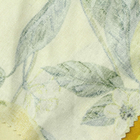 Yellow Leaves Woven, Viscose-Linen