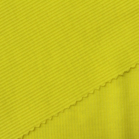 Polyester Stretch Rib Knit Fabric, 160 gsm, 140 cm — Yellow