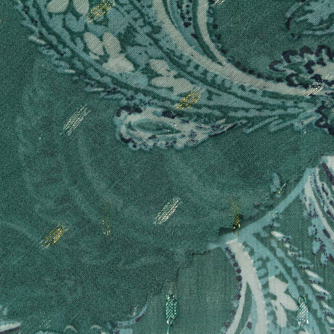 Teal Paisley Chiffon