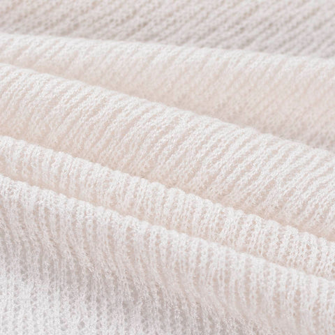 Jacquard Viscose Nylon Chunky Knit Fabric, 110 gsm, 136 cm — White