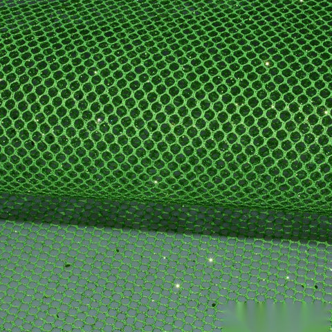 Bright Green Geometric Mesh, Polyester
