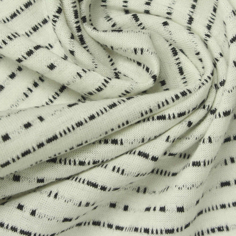 Black Horizontal-Stripe Jacquard, Cotton-Poly, 165 gsm