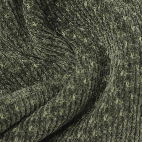 Jacquard Polyester Stretch Chenille Fabric, 440 gsm, 185 cm — Green