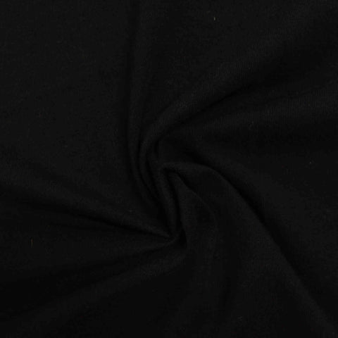 Cotton Stretch Jersey Knit Fabric, 173 gsm, 140 cm — Black