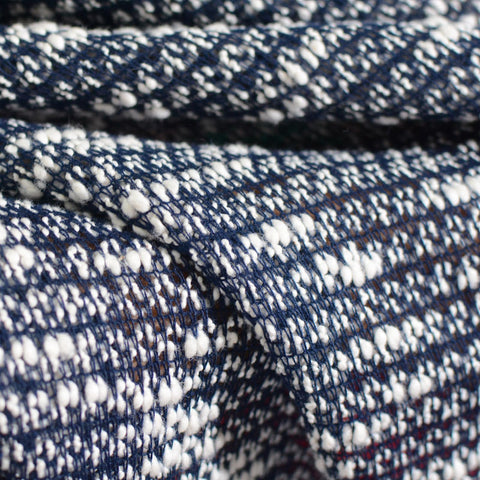 Navy Marl Chunky Knit, Poly-Cotton, 256 gsm