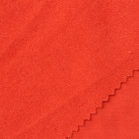 Polyester Viscose Stretch French Terry Fabric, 210 gsm, 160 cm — Orange