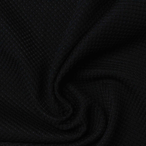 Black Grid Piqué Knit, Polyester