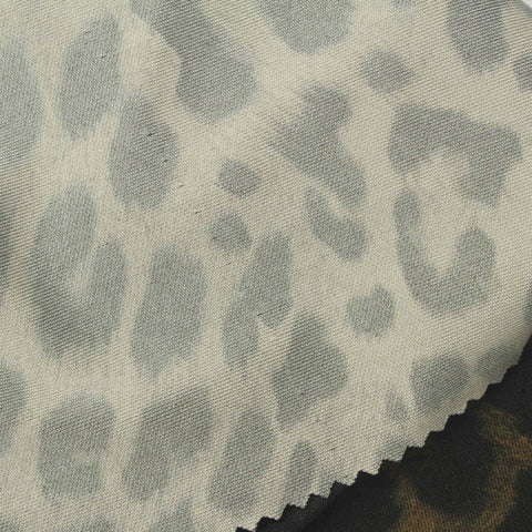 Dark Green Leopard Interlock Knit, Viscose