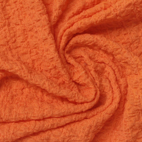 Orange Textured Crepe, Polyester