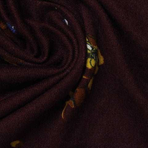 Yellow Floral Milk Silk Knit, Polyester