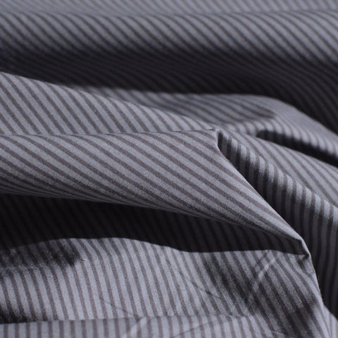 Grey Stripes Poplin, Poly-Cotton