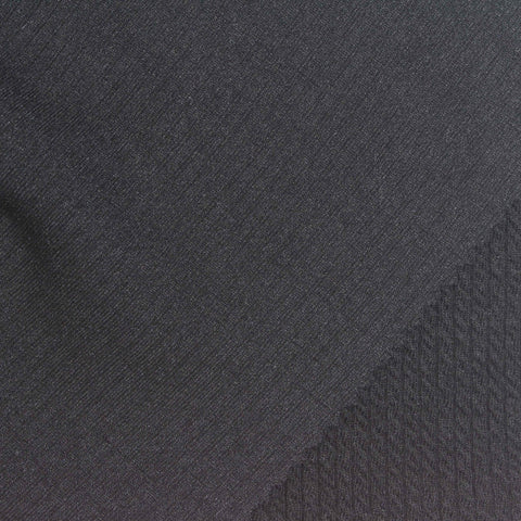 Black Textured Rib Knit, Poly-Viscose