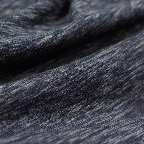 Dark Grey Marl Rib Knit, Cotton, 303 gsm