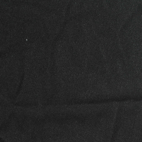 100% Polyester Rib Knit Fabric, 140 gsm, 175 cm — Black
