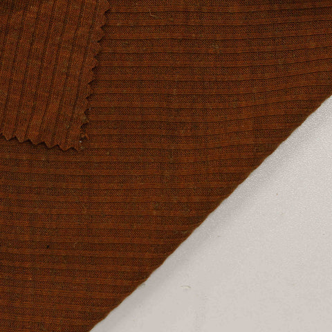 Polyester Cotton Stretch Rib Knit Fabric, 253 gsm, 145 cm — Brown