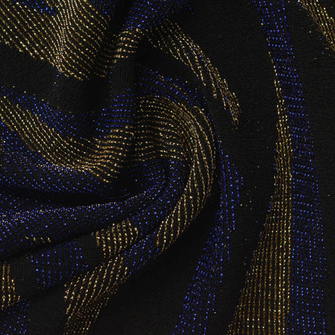 Blue Abstract Jacquard, Poly-Metallic
