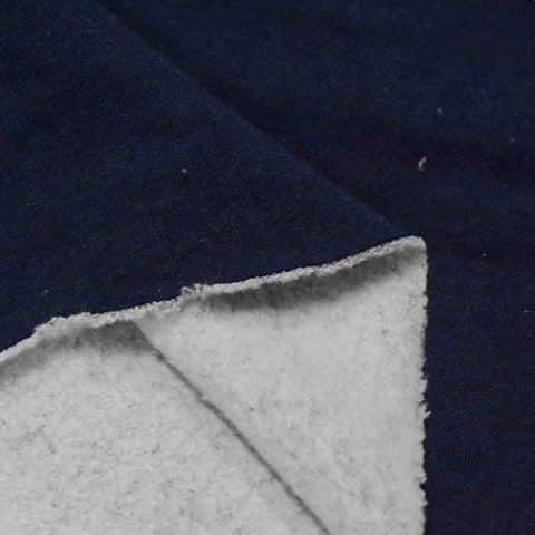 Dark Blue Marl French Terry, Poly-Cotton, 249 gsm