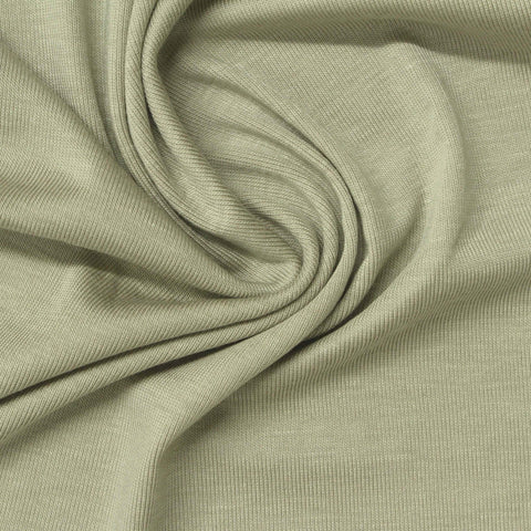 Tencel Lyocell Acetate Stretch Rib Knit Fabric, 170 gsm, 155 cm — Khaki