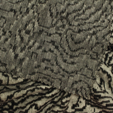 Black Lines Jacquard, Viscose-Poly, 288 gsm