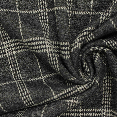 Grey Plaid Jacquard, Viscose-Poly