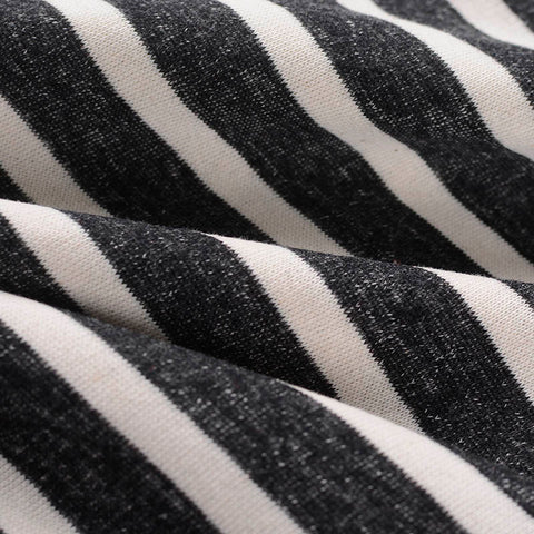 Black Stripes French Terry, Cotton
