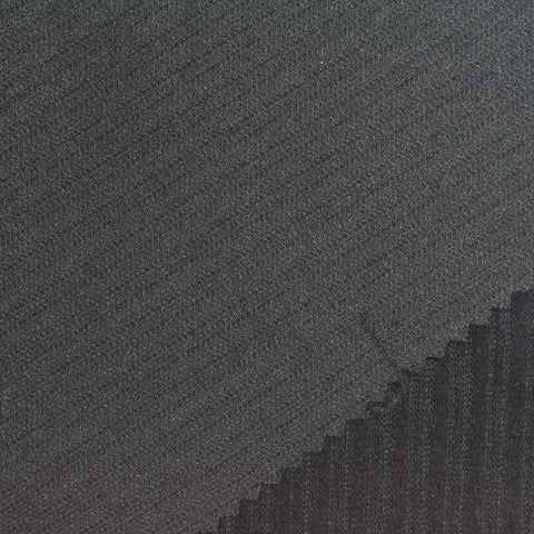 Black Fine-Stripe Rib Knit, Poly-Viscose
