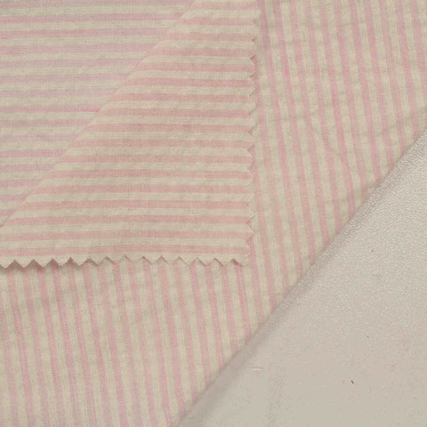 Polyester Cotton Seersucker Fabric, 120 gsm, 145 cm — Beige