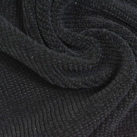 Dark Grey Marl Knit, Polyester, 310 gsm, 190 cm