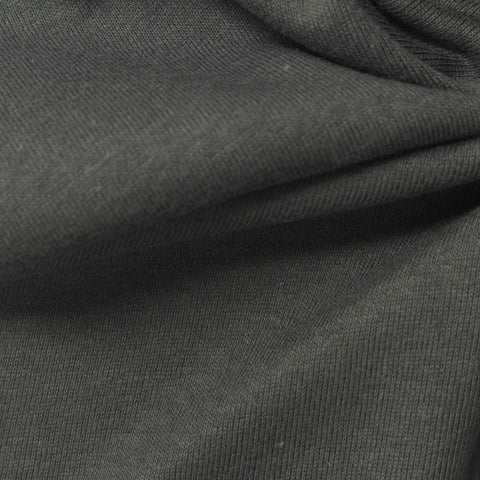 Dark Grey Marl Rib Knit, Cotton, 170 gsm, 160 cm