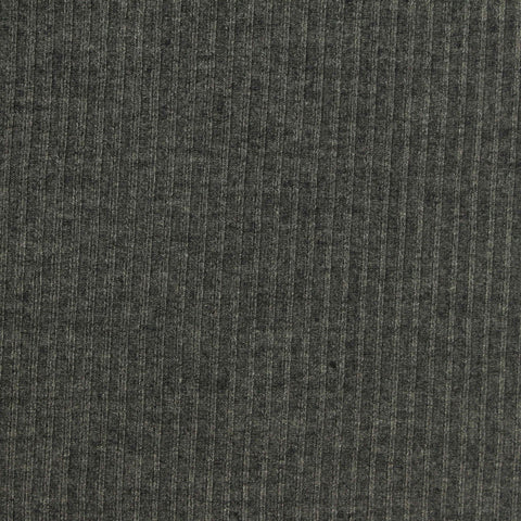 Charcoal Heather Rib Knit, Poly-Viscose