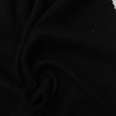 Polyester Viscose Chunky Knit Fabric, 164 gsm, 170 cm — Black