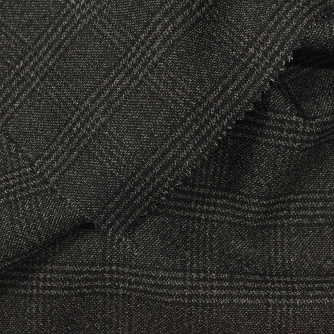 Dark Grey Plaid Woven, Poly-Viscose, 239 gsm